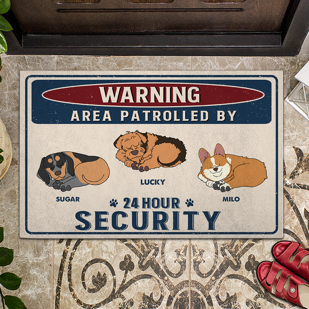 24 Hour Security - Personalized Dog Doormat
