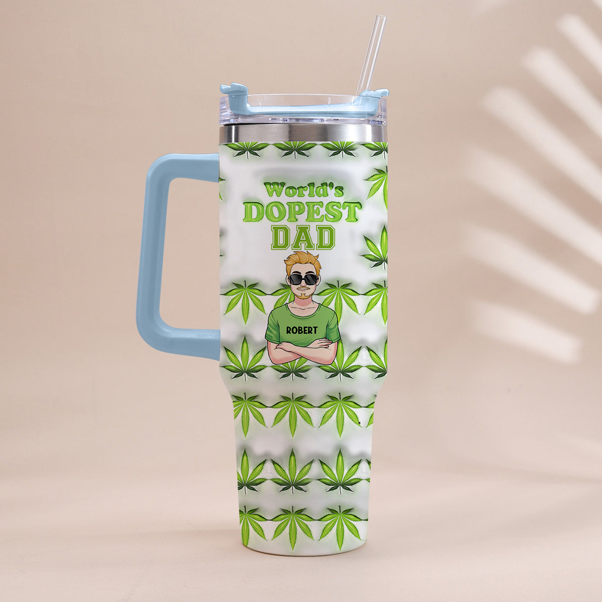 Dopest Dad Ever - Personalized Father Tumbler With Handle