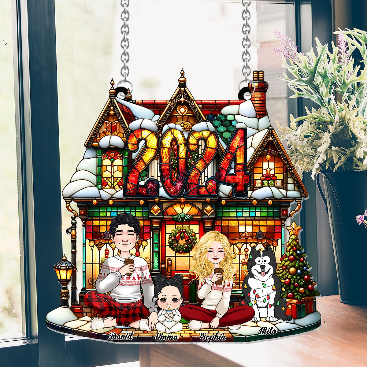 This Is Us - Personalized Family Window Hanging Suncatcher Ornament