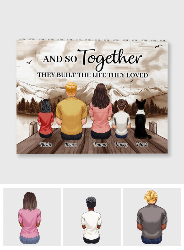 And So Together They Built The Life They Loved - Personalized Family One-sided Horizontal Rectangle Building Brick Blocks