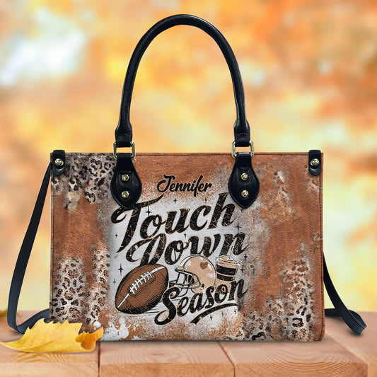 Touch Down Season - Personalized Football Leather Handbag
