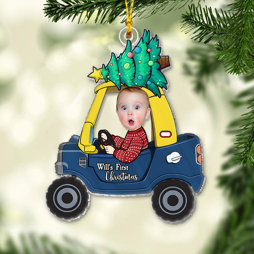 Baby's First Christmas - Personalized Newborn Transparent Ornament