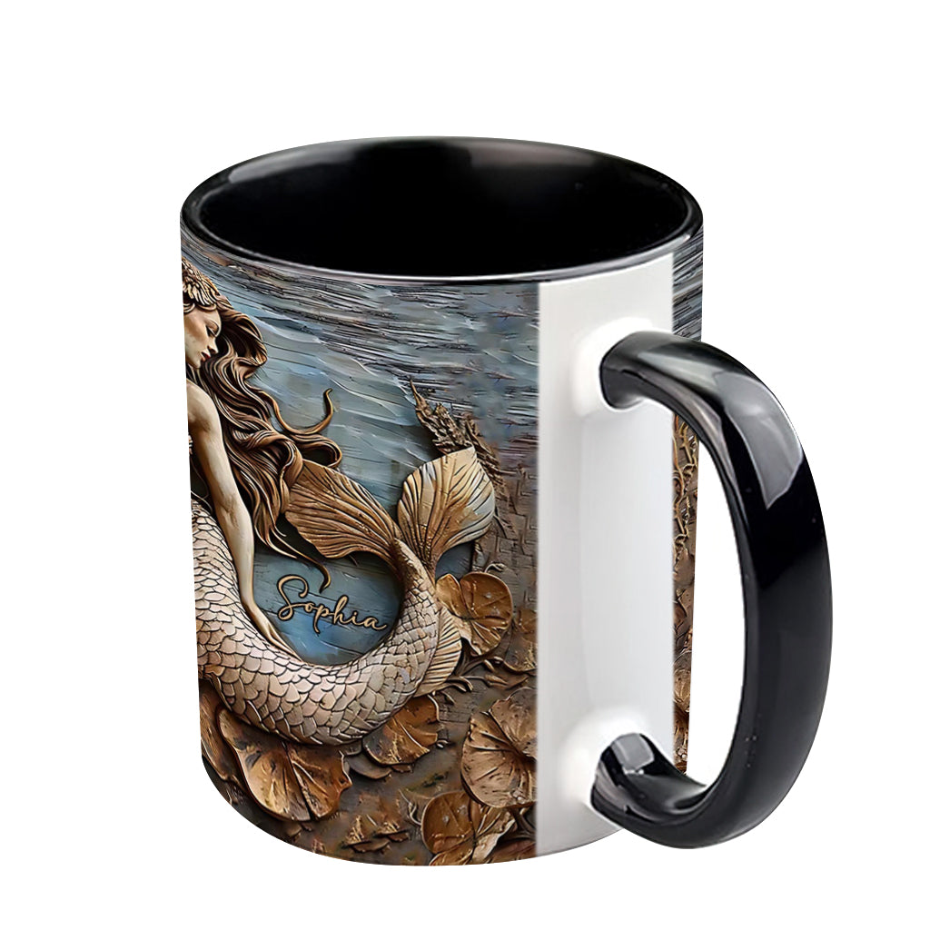 Beautiful Mermaid - Personalized Mermaid Accent Mug