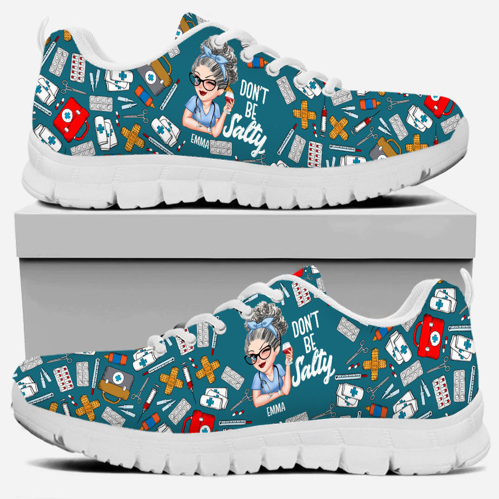 Don't Be Salty - Personalized Nurse Sneakers