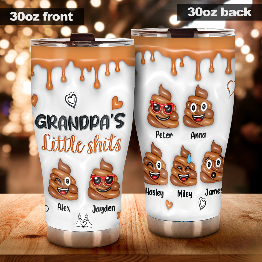 Grandpa's Little Shit - Personalized Grandpa Tumbler