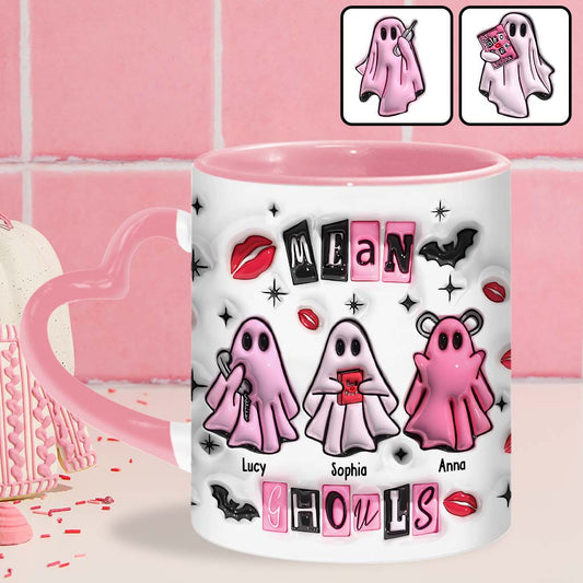 Mean Ghouls - Personalized Bestie Heart Handle Mug