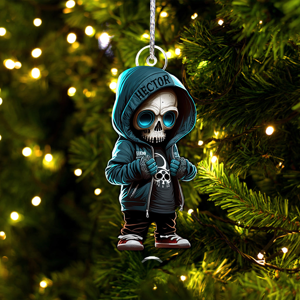 Stylish Skeleton - Personalized Skull Custom Shaped Ornament