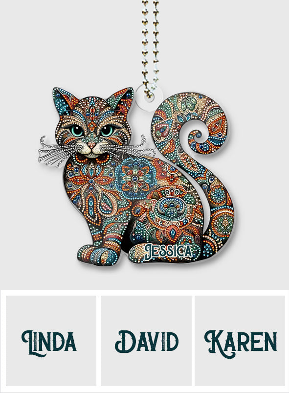 Beautiful Cat - Personalized Cat Custom Shaped Car Ornament