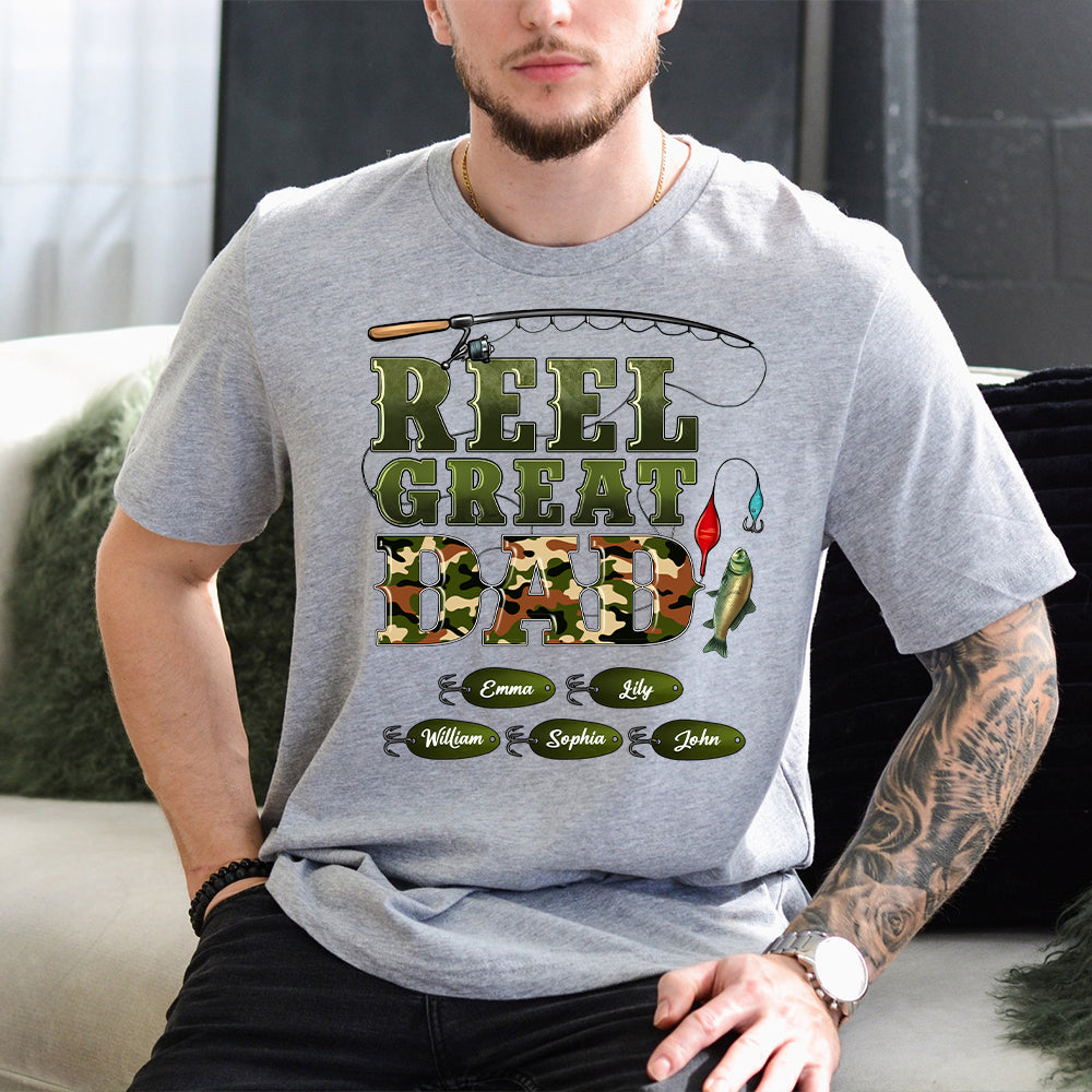 Western Reel Great Dad Camouflage - Personalized Father T-shirt And Hoodie