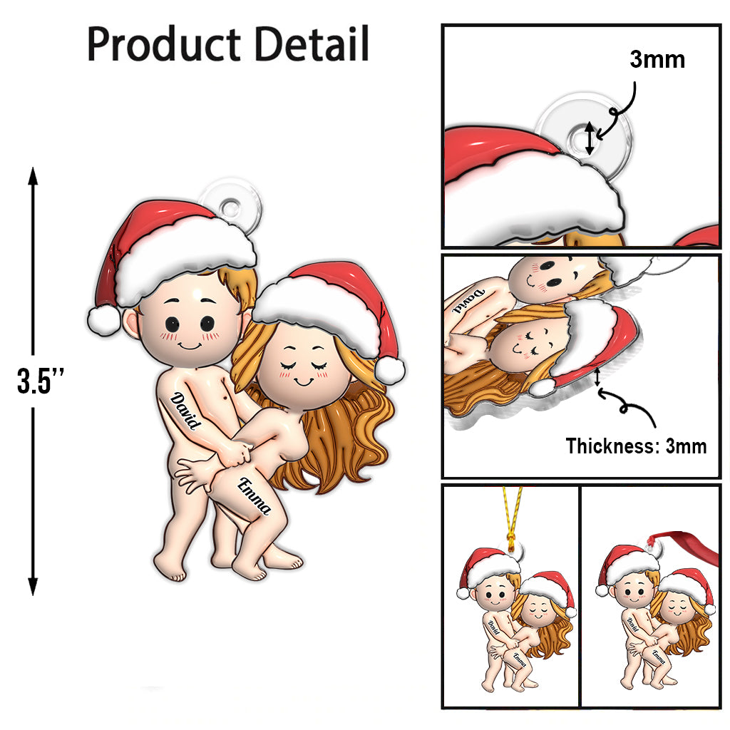 I Love You Forever - Personalized Couple Custom Shaped Ornament