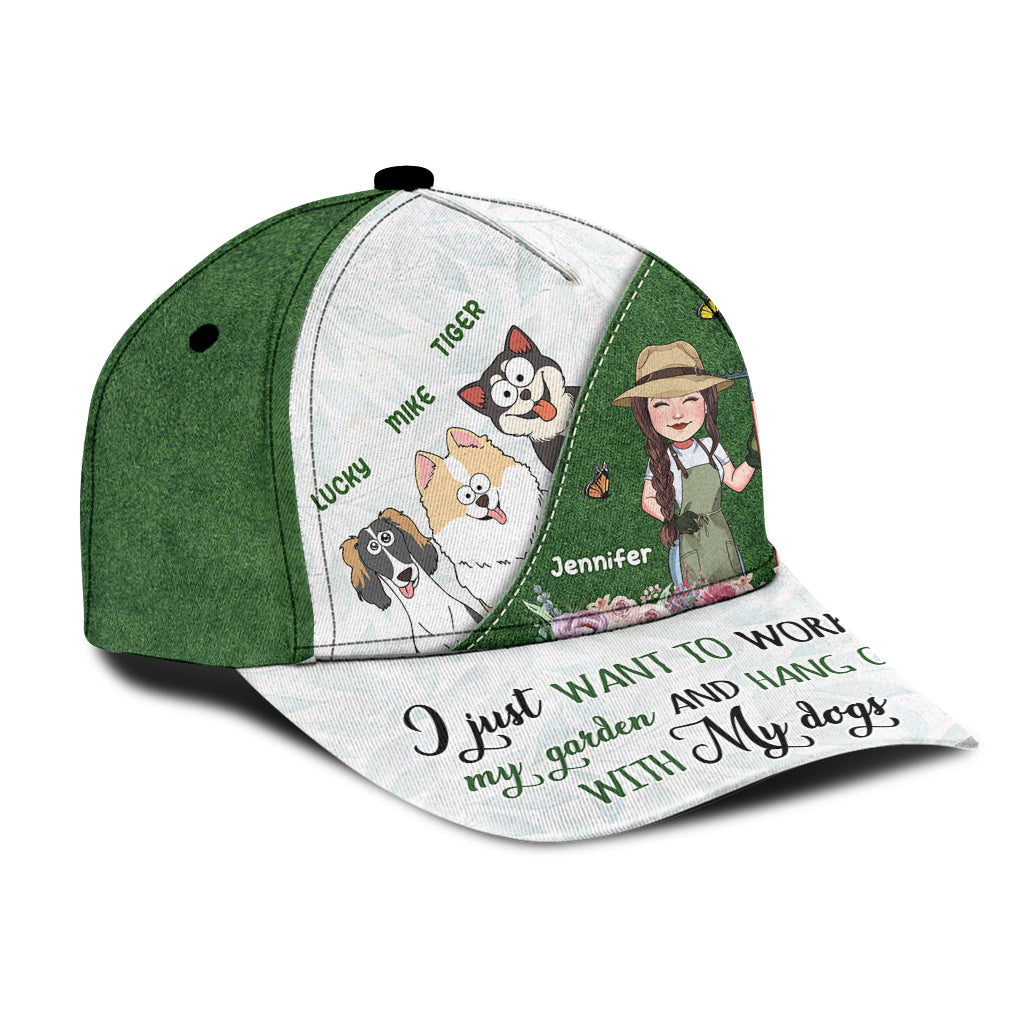 I Just Want To Work In My Garden And Hang Out With My Pets - Personalized Gardening Classic Cap