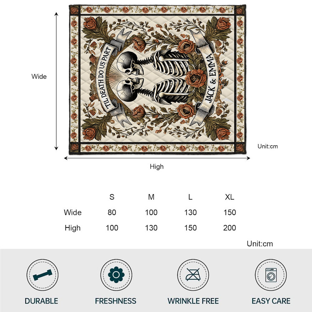 Till Death Do Us Part - Personalized Skull Blanket