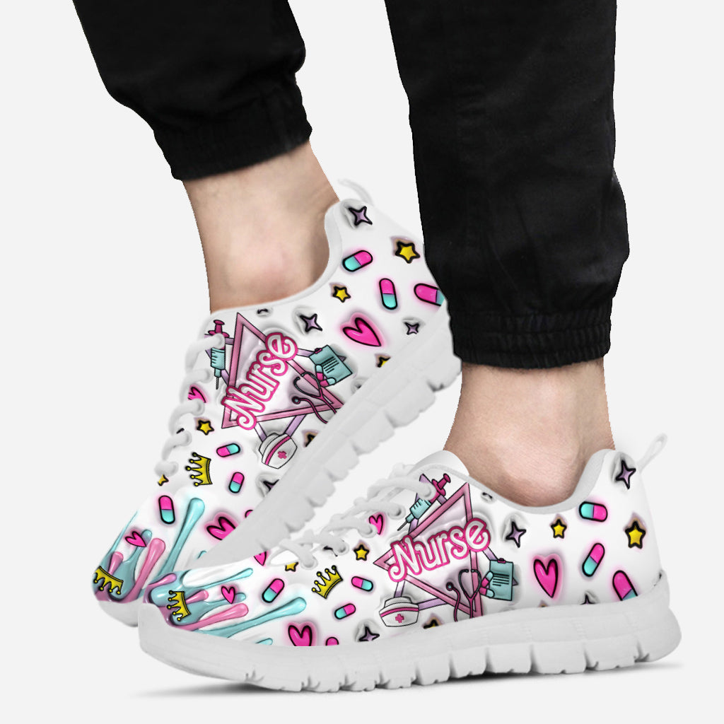 Nurse Life Pink Doll Inflated - Personalized Nurse Sneakers