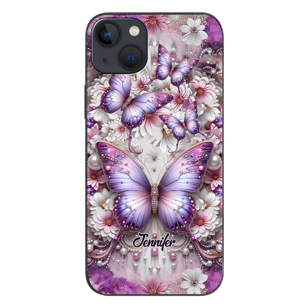 Floral Butterflies - Personalized Butterfly Phone Case