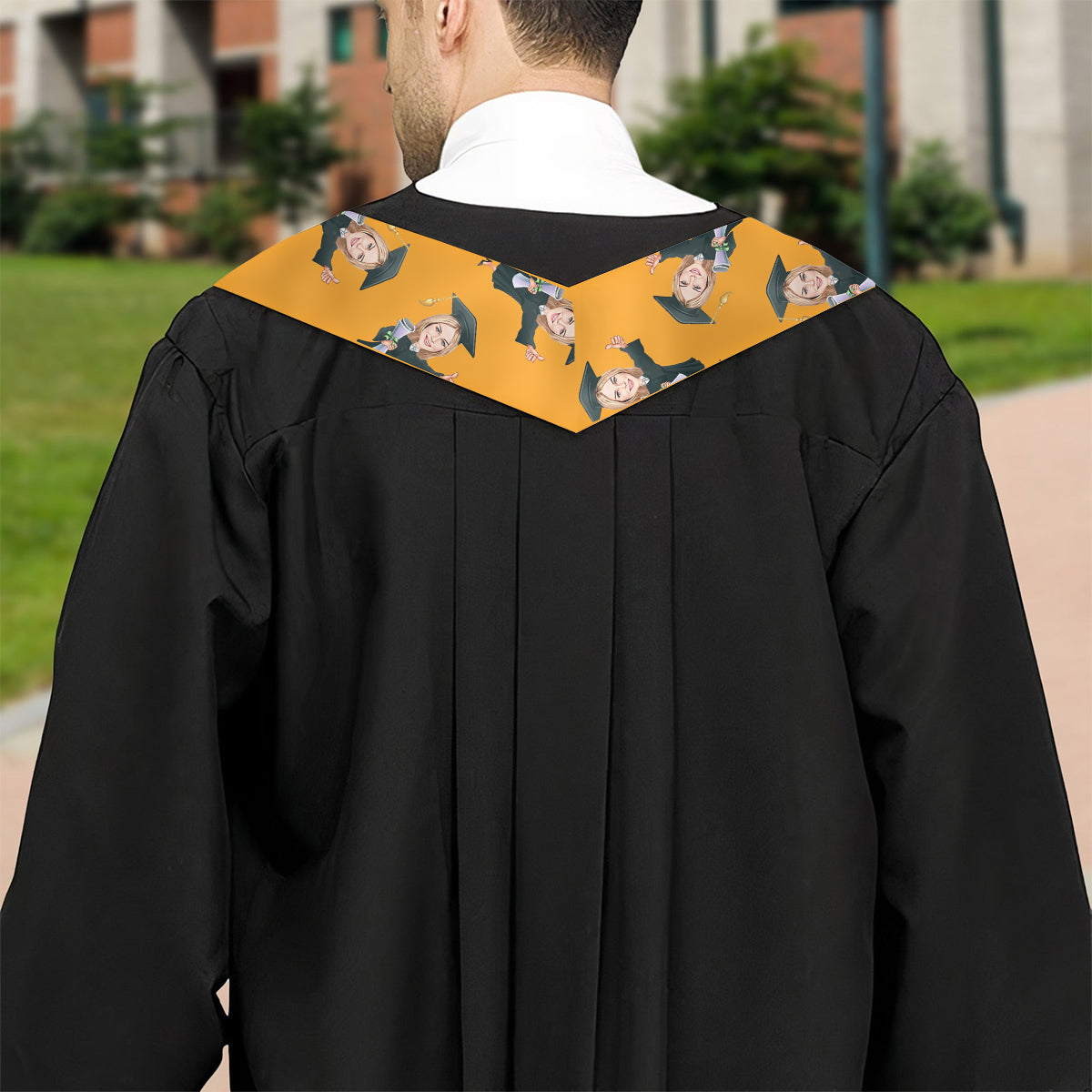 Caricature Funny Character - Personalized Graduation Graduation Stole