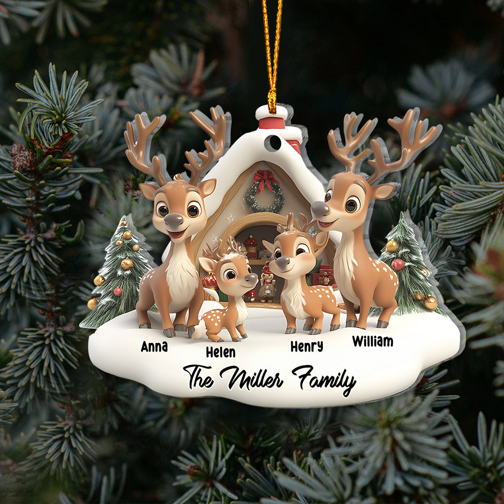 Reindeer Family - Personalized Family Ornament