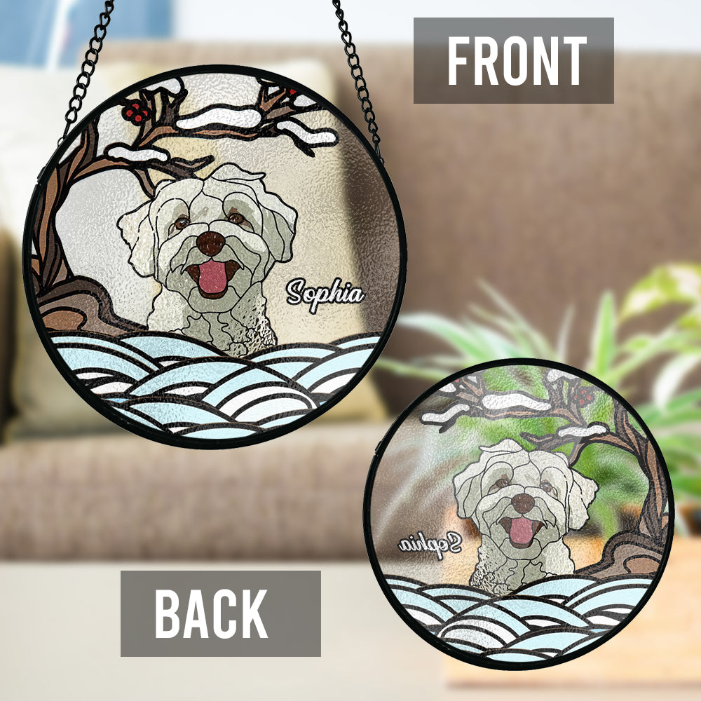 Never Forgotten - Personalized Dog Stained Glass Suncatcher