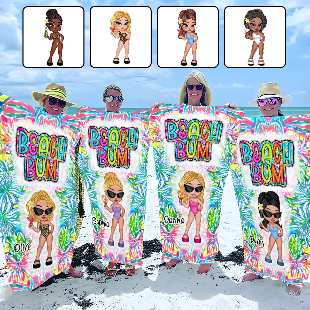 Beach Bum - Personalized Sea Lover Beach Towel