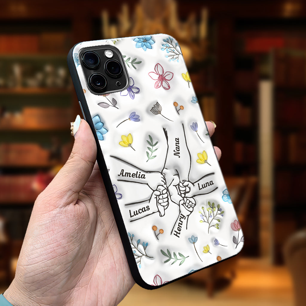 Holding Hands Grandma Mom Nana - Personalized Grandma Phone Case