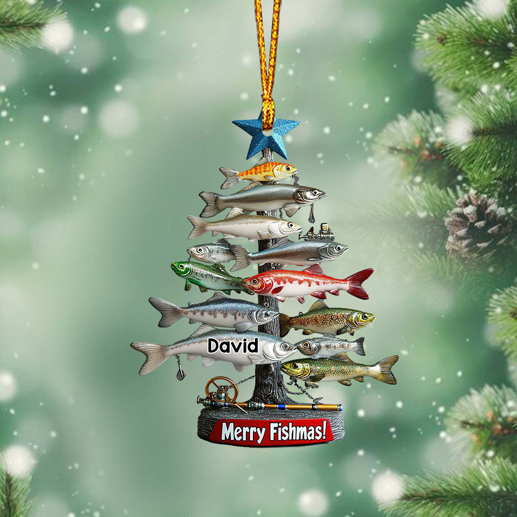 Merry Fishmas - Personalized Fishing Ornament