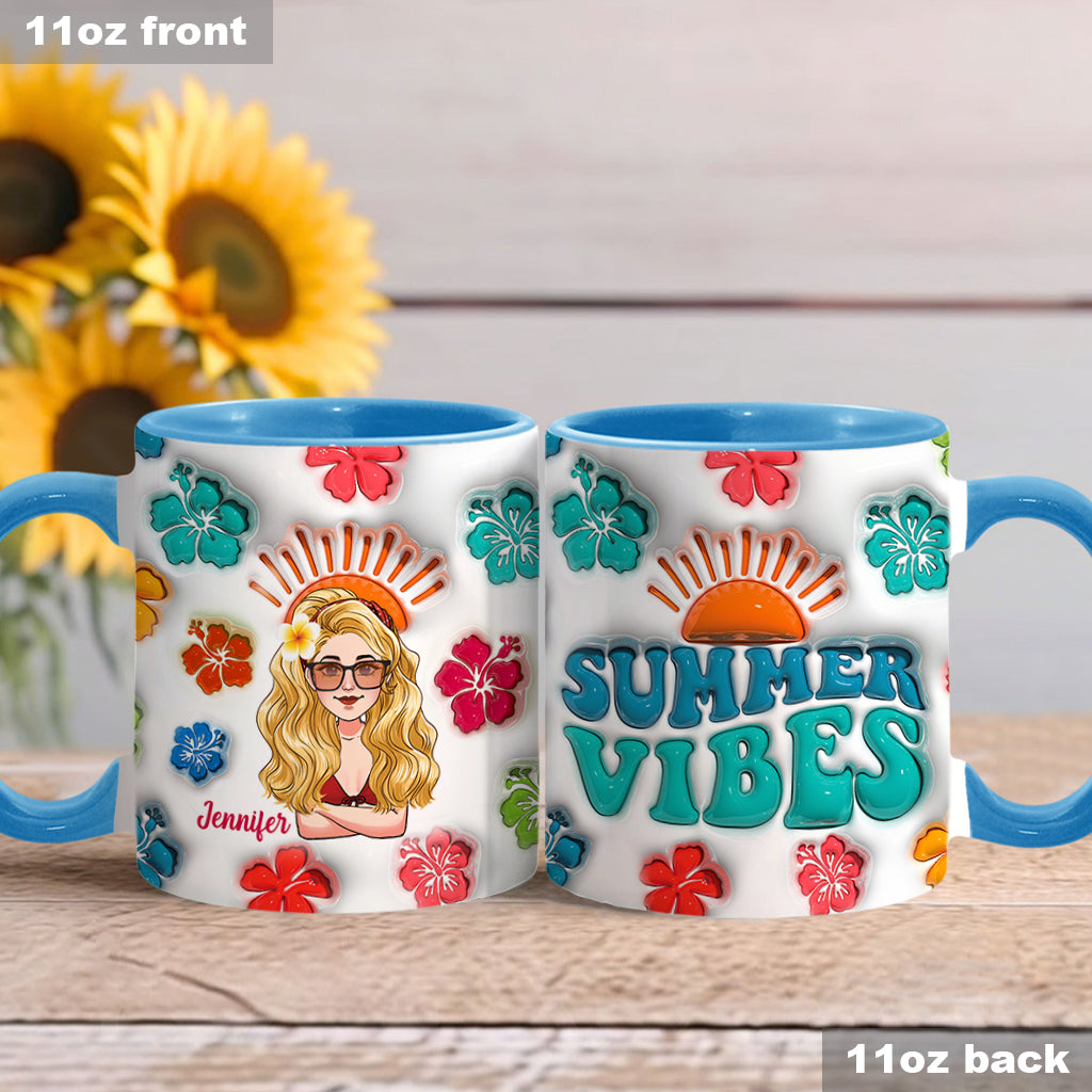 Summer Vibes - Personalized Sea Lover Accent Mug