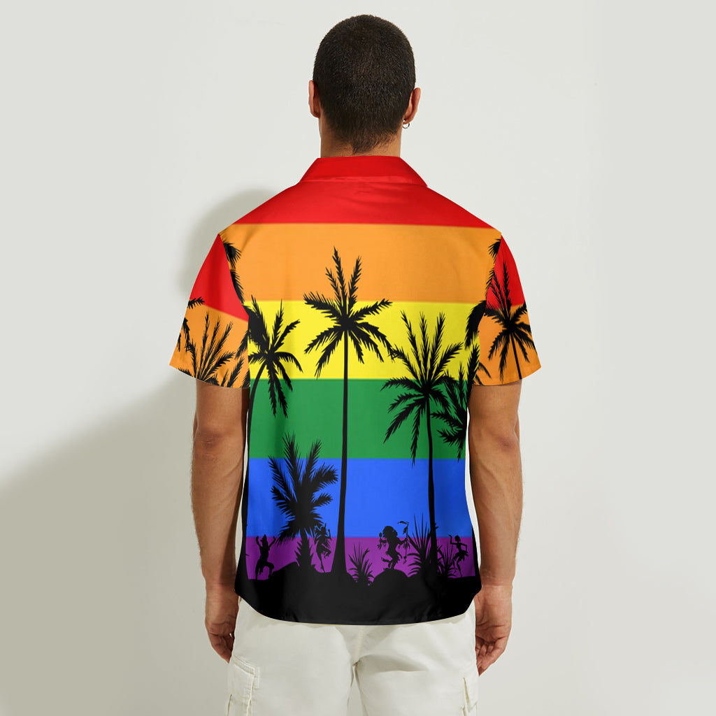 Pride Plam Tree - Personalized LGBT Support Hawaiian Shirt