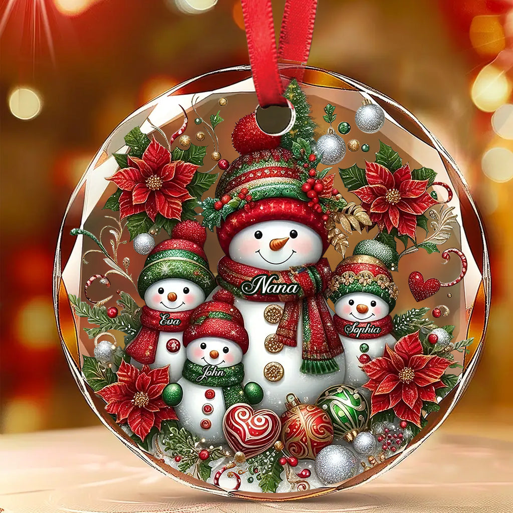 Blessed To Be Called Nana Grandma Gigi - Personalized Grandma Round Shaped Glass Ornament