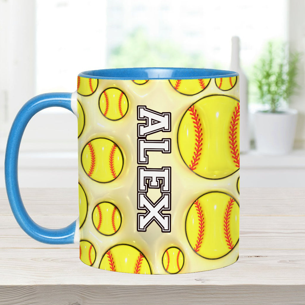 Softball Lovers - Personalized Softball Accent Mug