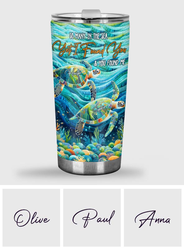 You & Me And The Sea - Personalized Turtle Tumbler
