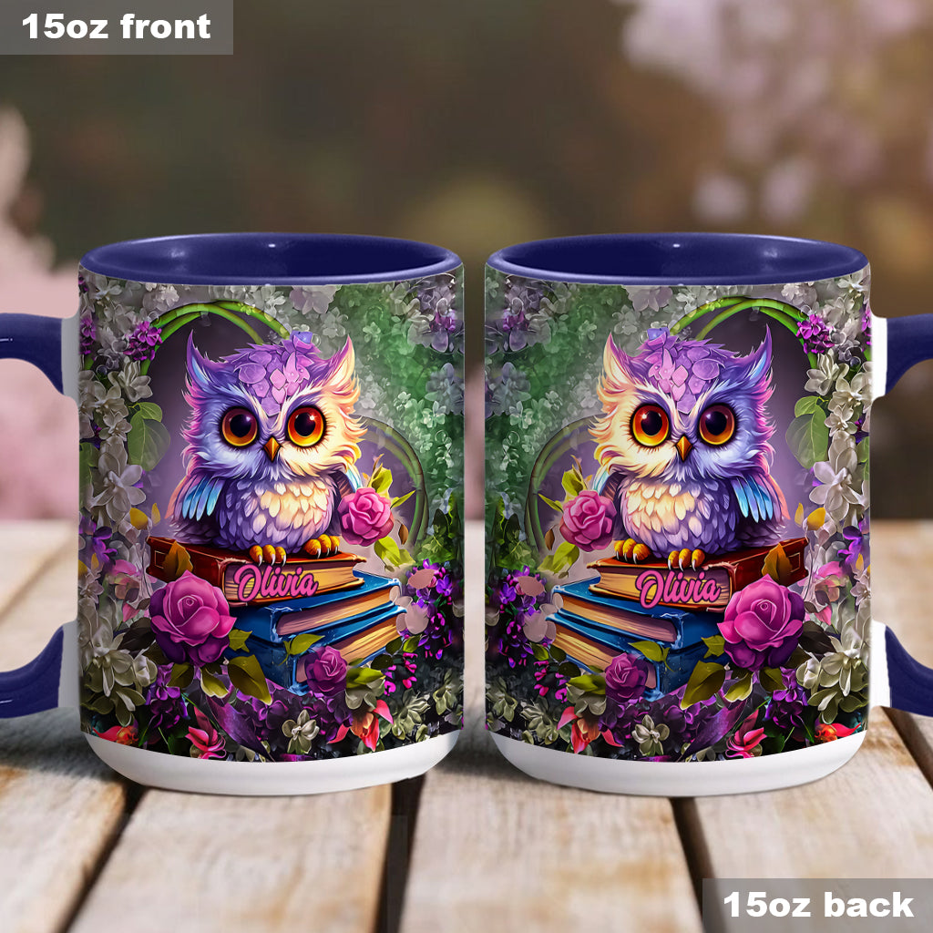 Beautiful Owl Book Lovers - Personalized Book Accent Mug