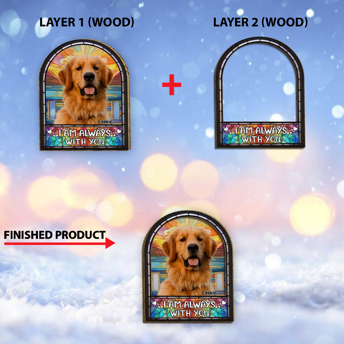 I'm Always With You - Personalized Dog 2 Layered Wood Sign / Wood Plaque