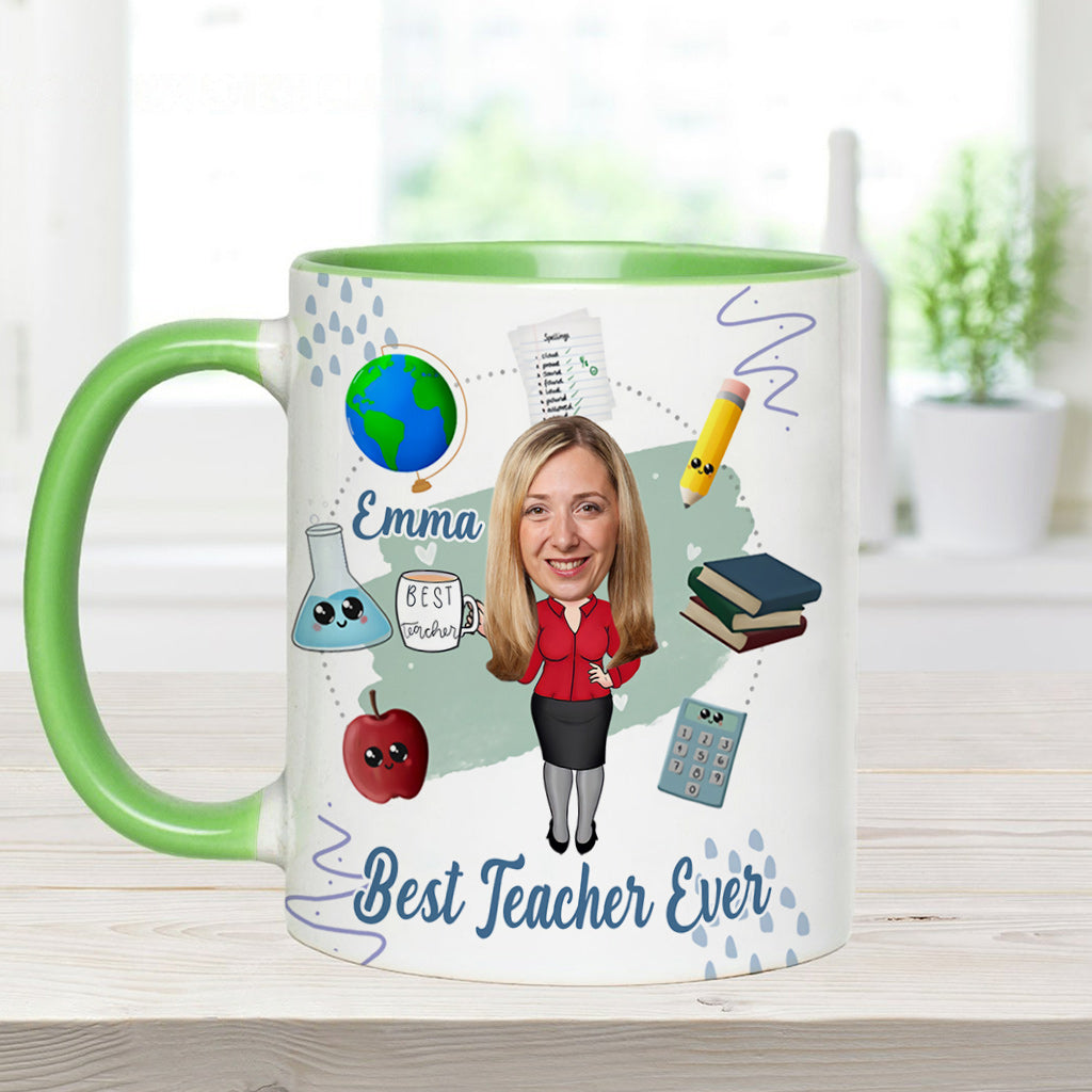 Best Teacher Ever - Personalized Teacher Accent Mug