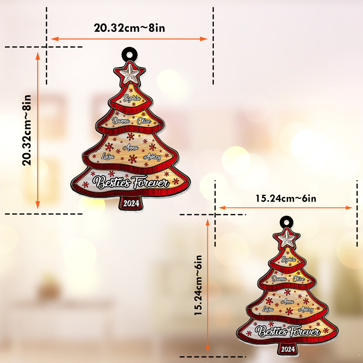 Besties Forever - Personalized Bestie Window Hanging Suncatcher Ornament