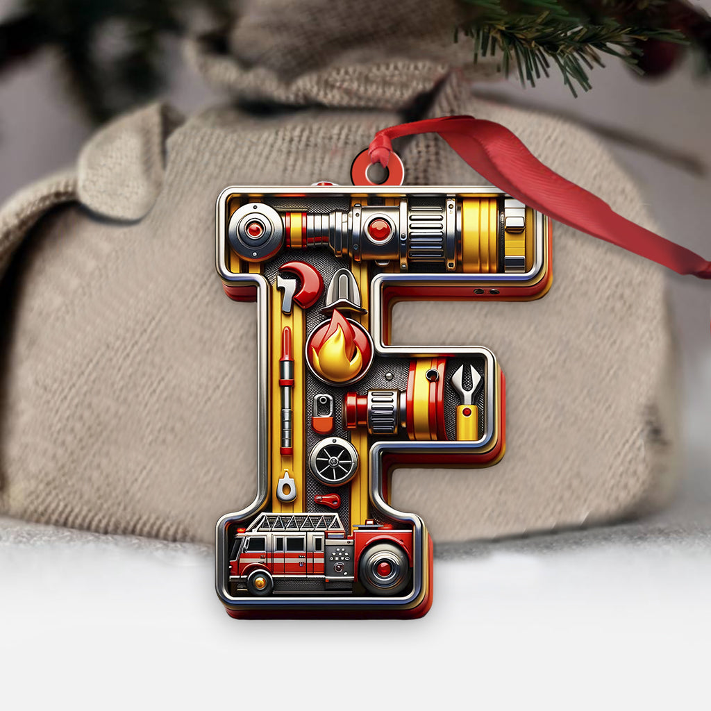Ohana Custom Alphabet - Personalized Firefighter Ornament