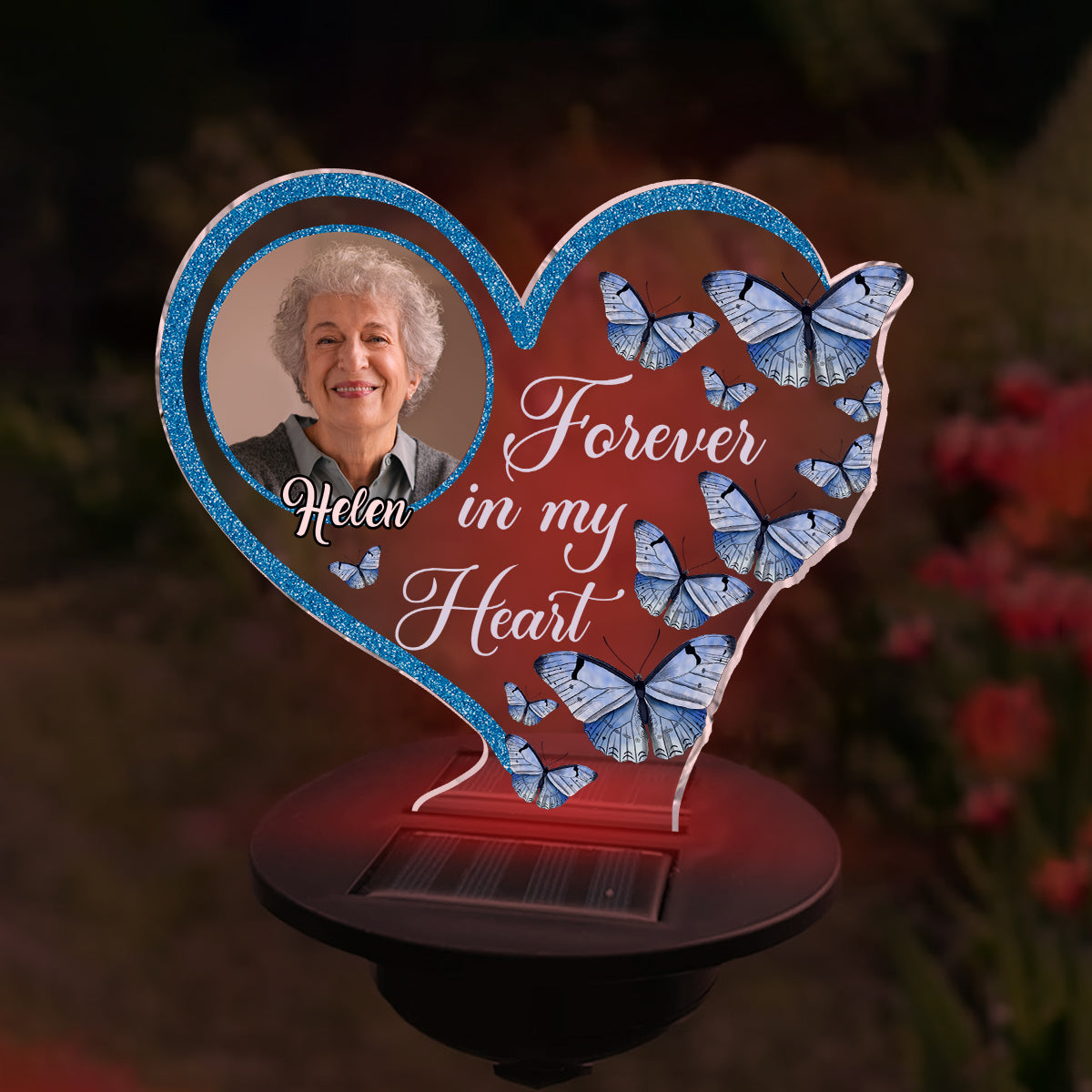 Forever In My Heart - Personalized Memorial Garden Solar Light
