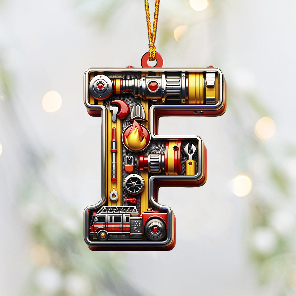 Ohana Custom Alphabet - Personalized Firefighter Ornament