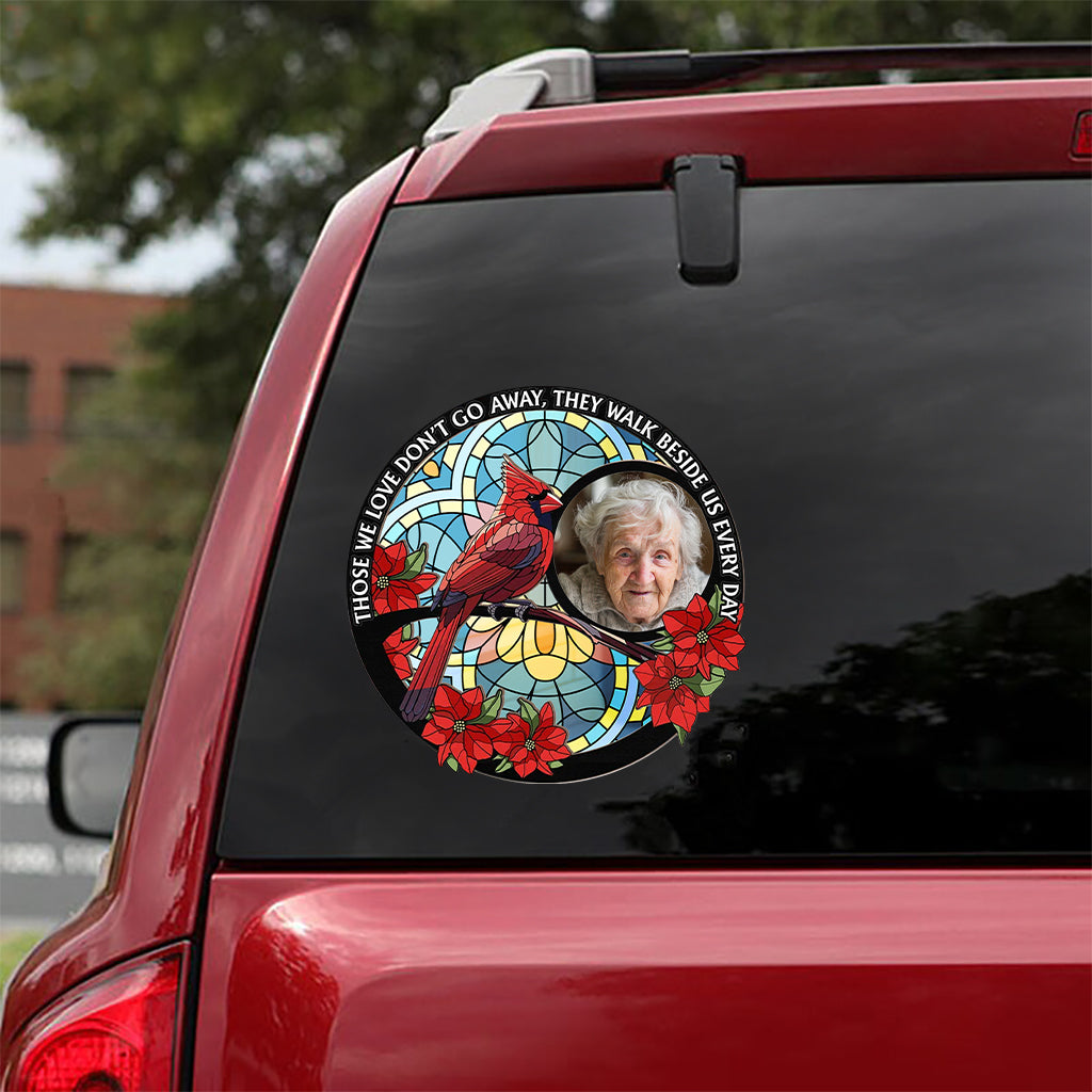 Those We Love Don't Go Away Cardinal - Personalized Memorial Decal Die Cut