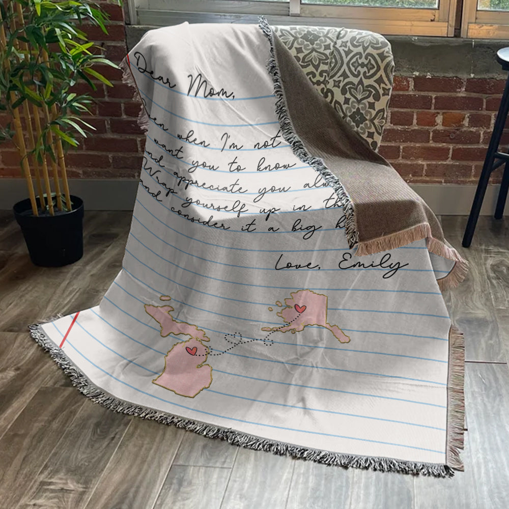 Dear Mom Letter - Personalized Mother Woven Blanket