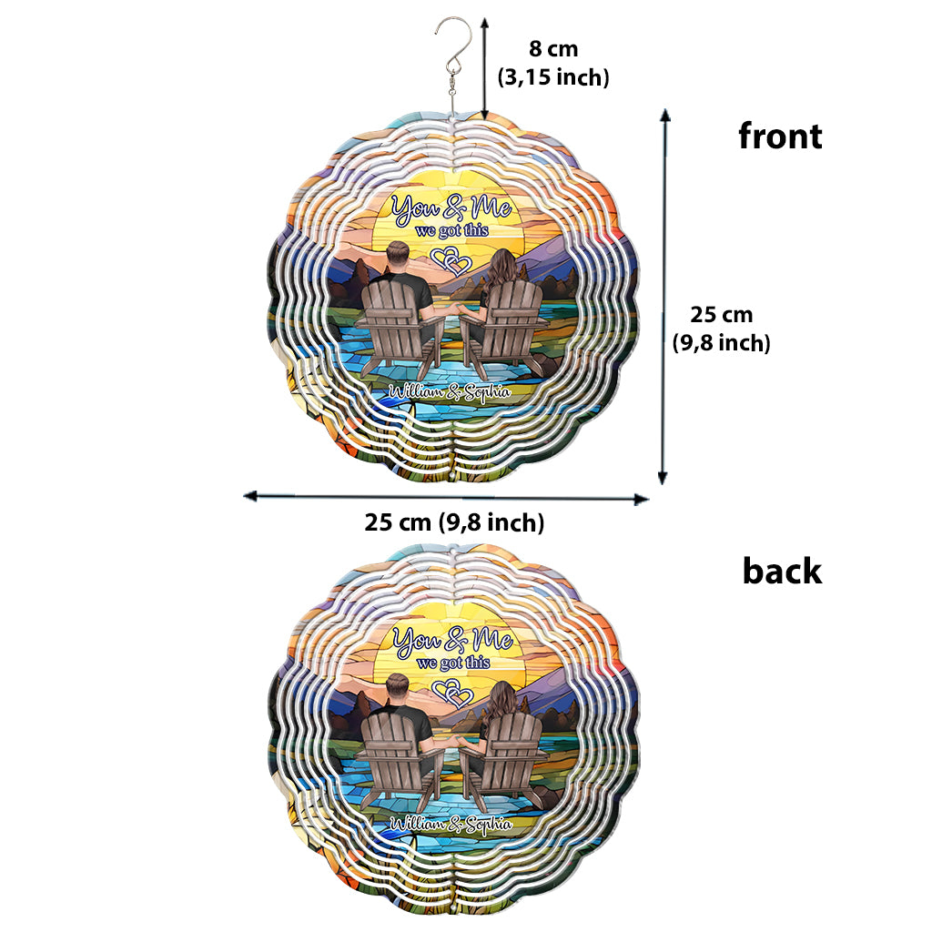 You And Me We Got This - Personalized Couple Wind Spinner