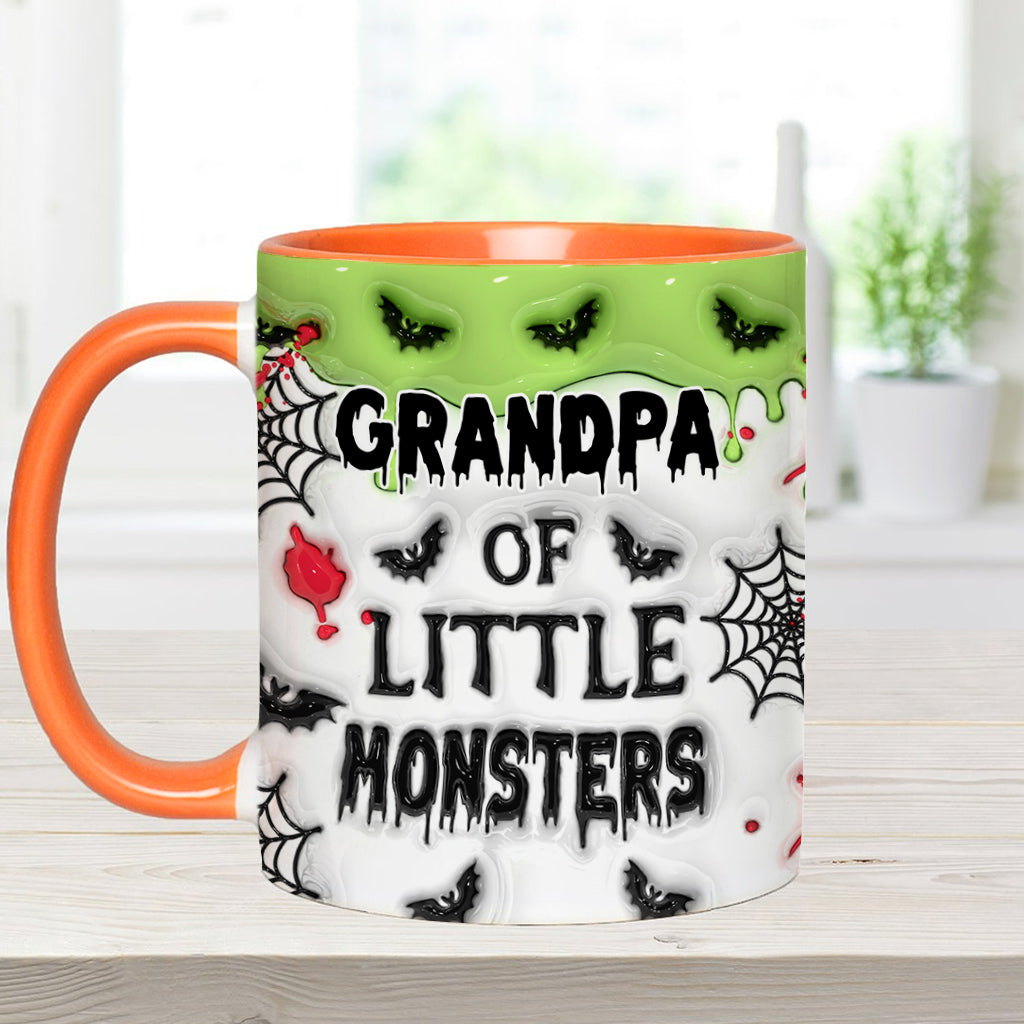 Grandpa Of Little Monsters Any Title - Personalized Grandpa Accent Mug