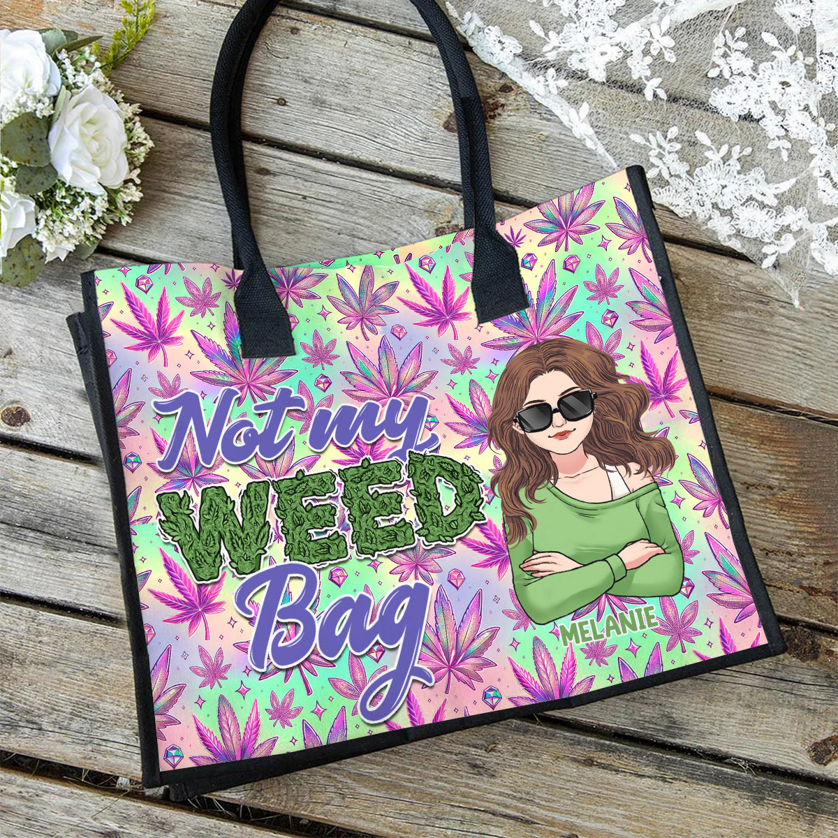 Mother Shite Maybe 420 - Personalized Weed Canvas Tote Bag & Cosmetic Bag