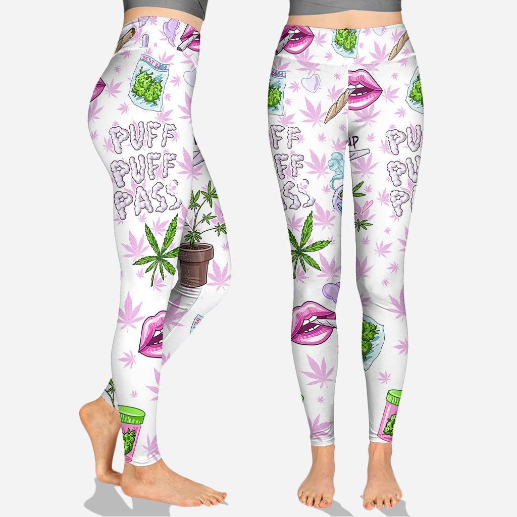Puff Puff Pass - Personalized Weed Cross Tank Top and Leggings