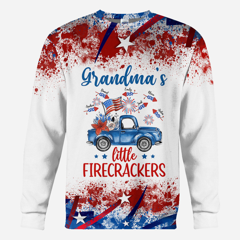 Nana's Little Firecracker - Personalized Grandma All Over Shirt