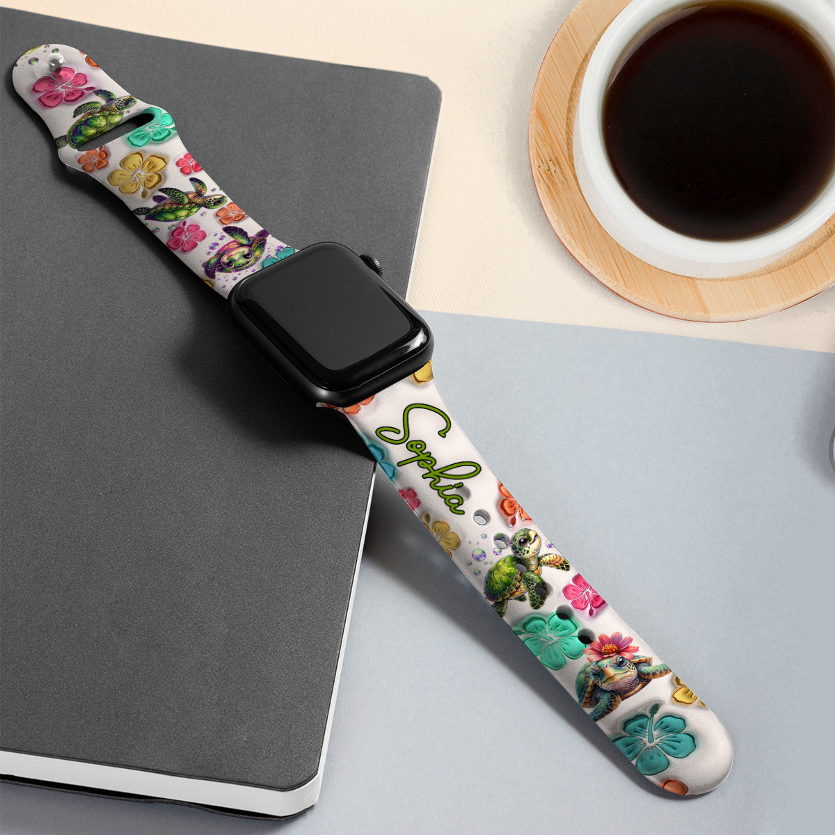 Summer Vibes Turle Lovers - Personalized Turtle Apple Watch Band