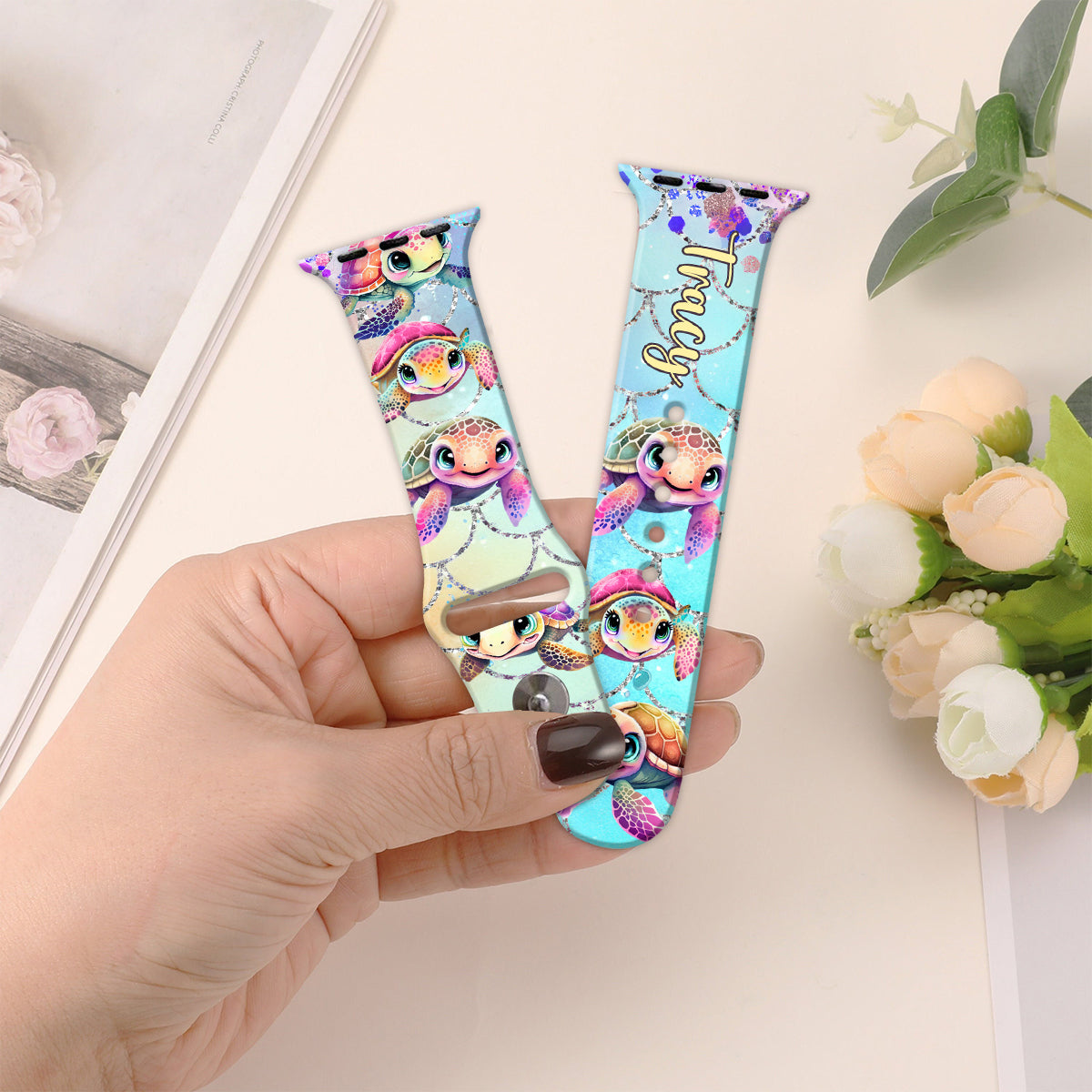 Cute Turtles - Personalized Turtle Apple Watch Band