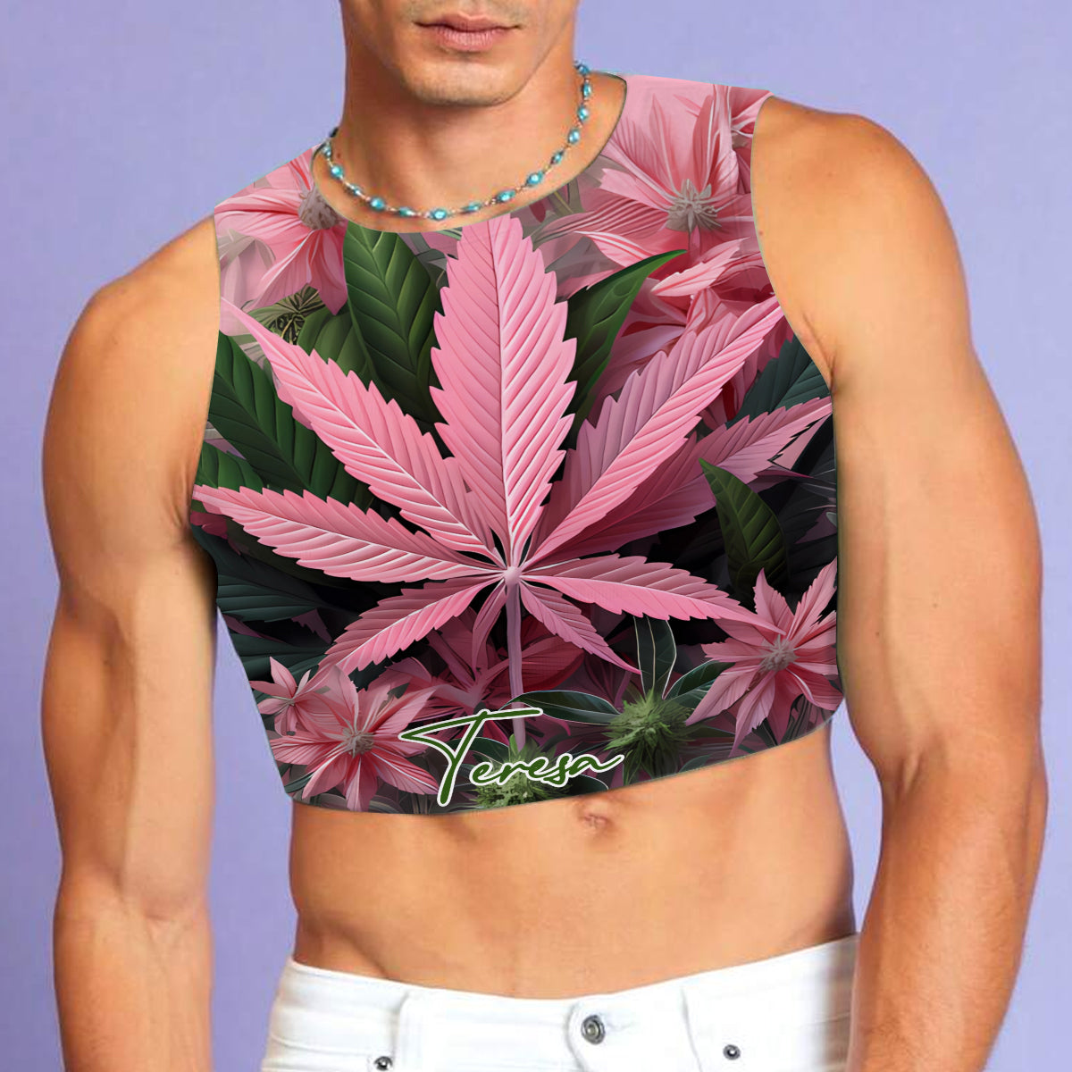 Pretty Lil' Pothead - Personalized Weed Crop Tank Top