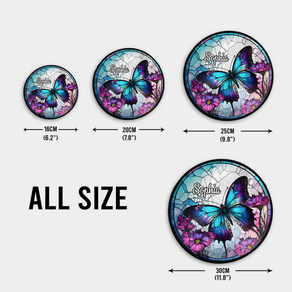 Beautiful Butterfly - Personalized Butterfly Stained Glass Suncatcher