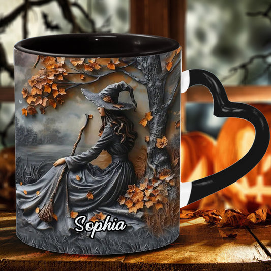 Beautiful Witch - Personalized Witch Heart Handle Mug