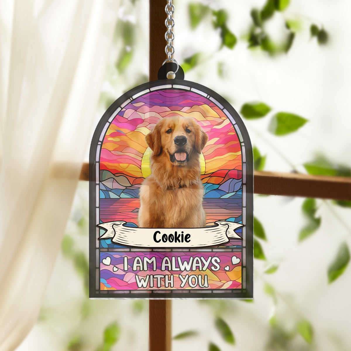I'm Always With You - Personalized Dog Window Hanging Suncatcher Ornament