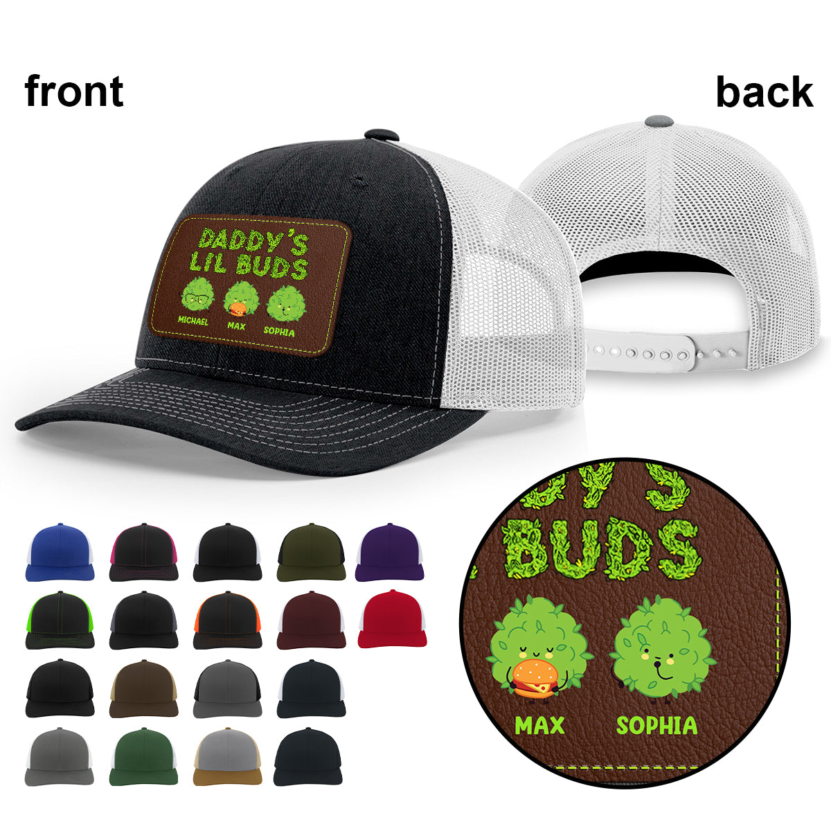 Dopest Dad Ever - Personalized Father Leather Patch Hat